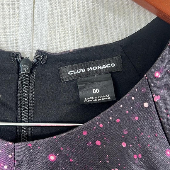 Club Monaco Black Ophelia Galaxy Space Print Silk Shift Dress Size 00 - Picture 16 of 16